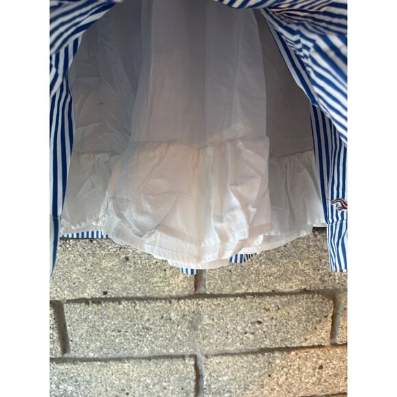 Blue & White Striped Hollister Skater Skirt With Elastic Waistband & Inner Linin - Picture 4 of 10